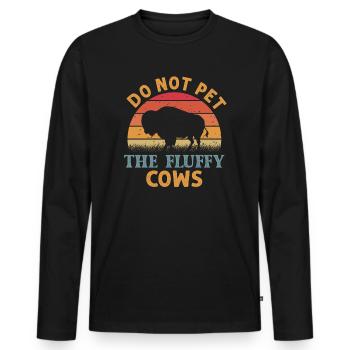 Streicheln Sie nicht die flauschigen Kühe - Männer Premium Bio Langarmshirt - Schwarz - Vorne - Nico (187cm)