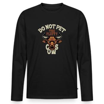 Ne caressez pas les vaches moelleuses - T-shirt manches longues Premium bio Homme - noir - Devant - Nico (187cm)