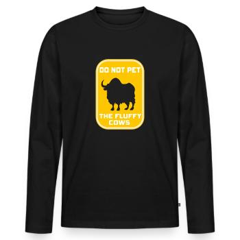 Streicheln Sie nicht die flauschigen Kühe - Männer Premium Bio Langarmshirt - Schwarz - Vorne - Nico (187cm)