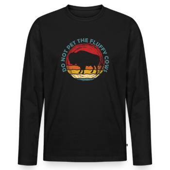 Streicheln Sie nicht die flauschigen Kühe - Männer Premium Bio Langarmshirt - Schwarz - Vorne - Nico (187cm)