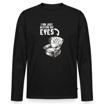 I'm Not Sleeping I'm Just Resting My Eyes - Men's Premium Organic Long Sleeve Shirt - black - Front - Nico (187cm)