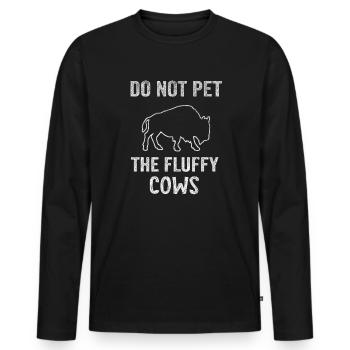 Streicheln Sie nicht die flauschigen Kühe - Männer Premium Bio Langarmshirt - Schwarz - Vorne - Nico (187cm)