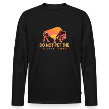 Ne caressez pas les vaches moelleuses - T-shirt manches longues Premium bio Homme - noir - Devant - Nico (187cm)