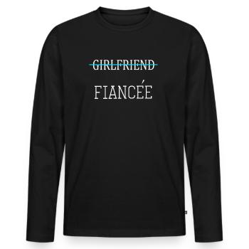 Girlfriend Fiancee Couple Engagement Engaged - Men's Premium Organic Long Sleeve Shirt - black - Front - Nico (187cm)
