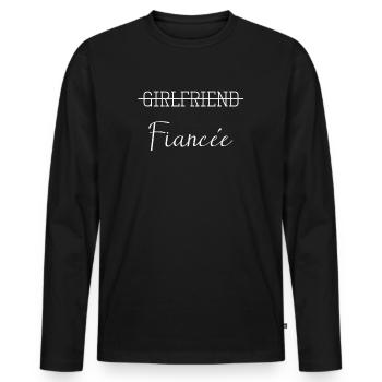Girlfriend Fiancee Couple Engagement Engaged - Men's Premium Organic Long Sleeve Shirt - black - Front - Nico (187cm)