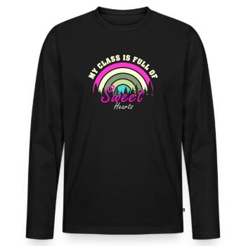 My Class Is Full Of Sweethearts - Men's Premium Organic Long Sleeve Shirt - black - Front - Nico (187cm)