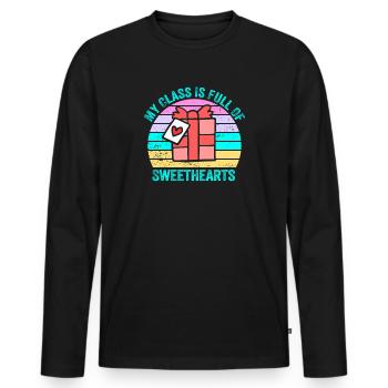 My Class Is Full Of Sweethearts - Men's Premium Organic Long Sleeve Shirt - black - Front - Nico (187cm)