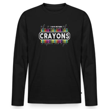 Ich habe nicht die Zeit oder die Buntstifte - Männer Premium Bio Langarmshirt - Schwarz - Vorne - Nico (187cm)