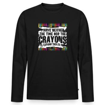 Ich habe nicht die Zeit oder die Buntstifte - Männer Premium Bio Langarmshirt - Schwarz - Vorne - Nico (187cm)