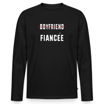 Couple Engagement Engaged Men Funny Fiancee - Men's Premium Organic Long Sleeve Shirt - black - Front - Nico (187cm)