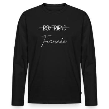 Couple Engagement Engaged Men Funny Fiancee - Men's Premium Organic Long Sleeve Shirt - black - Front - Nico (187cm)