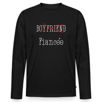 Couple Engagement Engaged Men Funny Fiancee - Men's Premium Organic Long Sleeve Shirt - black - Front - Nico (187cm)
