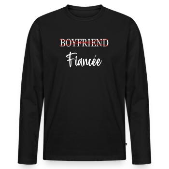 Couple Engagement Engaged Men Funny Fiancee - Men's Premium Organic Long Sleeve Shirt - black - Front - Nico (187cm)