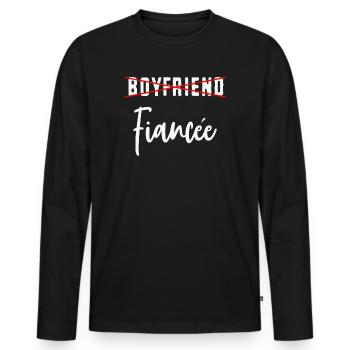Couple Engagement Engaged Men Funny Fiancee - Men's Premium Organic Long Sleeve Shirt - black - Front - Nico (187cm)