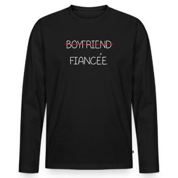 Couple Engagement Engaged Men Funny Fiancee - Men's Premium Organic Long Sleeve Shirt - black - Front - Nico (187cm)