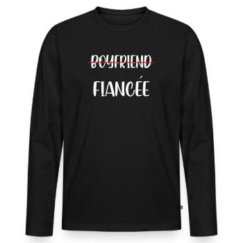 Couple Engagement Engaged Men Funny Fiancee - Men's Premium Organic Long Sleeve Shirt - black - Front - Nico (187cm)