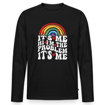 It's Me, Hi, I'm The Problem - Men's Premium Organic Long Sleeve Shirt - black - Front - Nico (187cm)