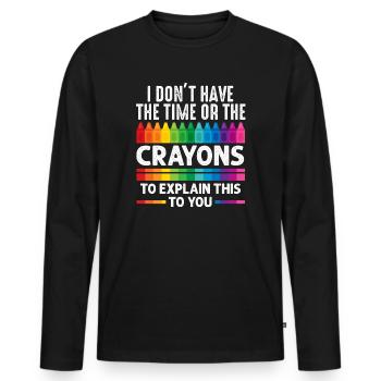 Ich habe nicht die Zeit oder die Buntstifte - Männer Premium Bio Langarmshirt - Schwarz - Vorne - Nico (187cm)