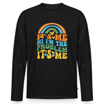 It's Me, Hi, I'm The Problem - Men's Premium Organic Long Sleeve Shirt - black - Front - Nico (187cm)