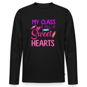 My Class Is Full Of Sweethearts - Men's Premium Organic Long Sleeve Shirt - black - Front - Nico (187cm)