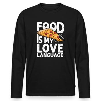 Food Is My Love Language - Men's Premium Organic Long Sleeve Shirt - black - Front - Nico (187cm)