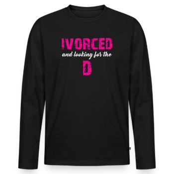 Ivorcé et à la recherche du t-shirt divorcé D - T-shirt manches longues Premium bio Homme - noir - Devant - Nico (187cm)