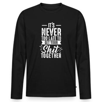 Positive Inspiration Männer Frauen Lustige Motivation - Männer Premium Bio Langarmshirt - Schwarz - Vorne - Nico (187cm)