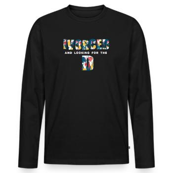 Ivorcé et à la recherche du t-shirt divorcé D - T-shirt manches longues Premium bio Homme - noir - Devant - Nico (187cm)