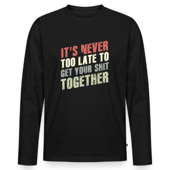 Positive Inspiration Männer Frauen Uhr des Lebens - Männer Premium Bio Langarmshirt - Schwarz - Vorne - Nico (187cm)