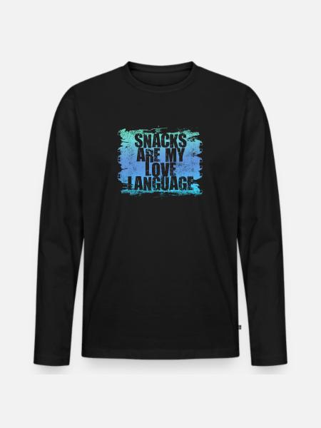 Snacks sind meine Liebessprache - Männer Premium Bio Langarmshirt - Schwarz
