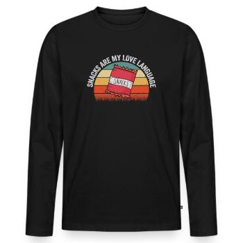 Snacks Are My Love Language - Men's Premium Organic Long Sleeve Shirt - black - Front - Nico (187cm)