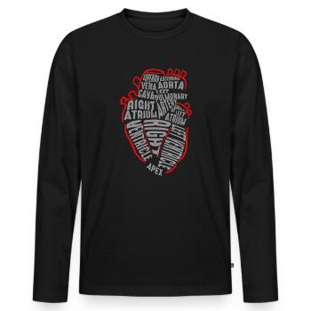 Parts Of Heart - Men's Premium Organic Long Sleeve Shirt - black - Front - Nico (187cm)