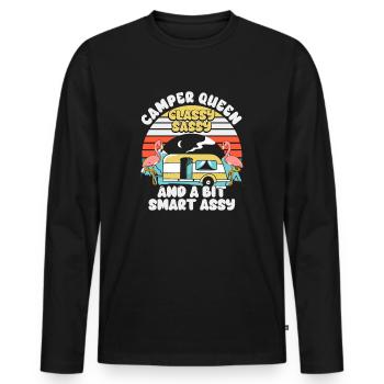 Camper Queen Classy Sassy And A Bit Smart Assy - Men's Premium Organic Long Sleeve Shirt - black - Front - Nico (187cm)