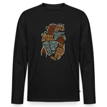 Parts Of Heart - Men's Premium Organic Long Sleeve Shirt - black - Front - Nico (187cm)