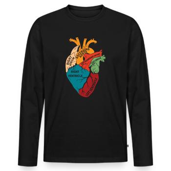Parts Of Heart - Men's Premium Organic Long Sleeve Shirt - black - Front - Nico (187cm)