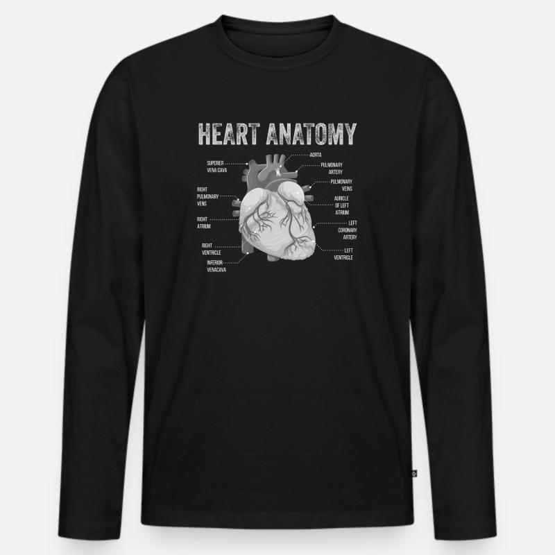 Teile des Herzens - Männer Premium Bio Langarmshirt - Schwarz