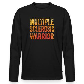 Multiple Sclerosis Warrior - Men's Premium Organic Long Sleeve Shirt - black - Front - Nico (187cm)