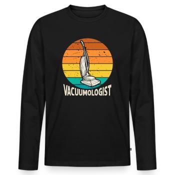 Vacuumlogist Vacuum Cleaner - Men's Premium Organic Long Sleeve Shirt - black - Front - Nico (187cm)