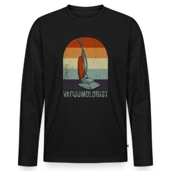 Vacuumlogist Vacuum Cleaner - Men's Premium Organic Long Sleeve Shirt - black - Front - Nico (187cm)