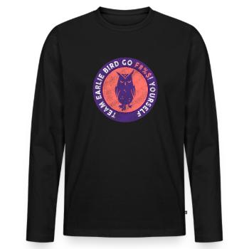 L’équipe Early Bird Go F... Toi-même - T-shirt manches longues Premium bio Homme - noir - Devant - Nico (187cm)