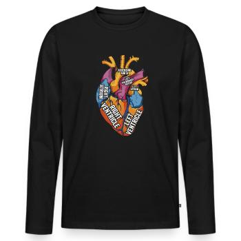 Parts Of Heart - Men's Premium Organic Long Sleeve Shirt - black - Front - Nico (187cm)