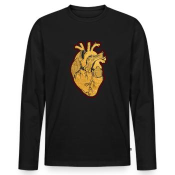 Parts Of Heart - Men's Premium Organic Long Sleeve Shirt - black - Front - Nico (187cm)