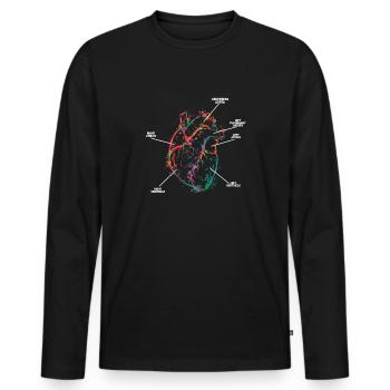 Parts Of Heart - Men's Premium Organic Long Sleeve Shirt - black - Front - Nico (187cm)