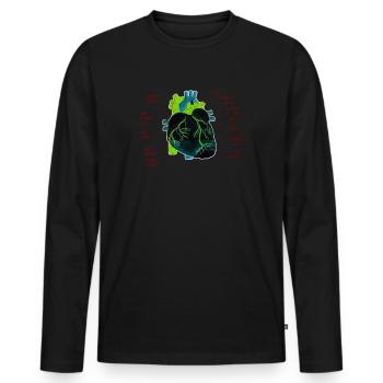 Parts Of Heart - Men's Premium Organic Long Sleeve Shirt - black - Front - Nico (187cm)