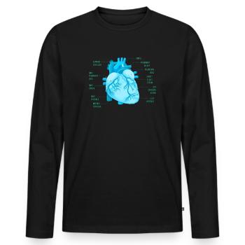Parts Of Heart - Men's Premium Organic Long Sleeve Shirt - black - Front - Nico (187cm)