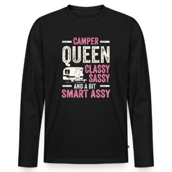 Camper Queen Classy Sassy And A Bit Smart Assy - Men's Premium Organic Long Sleeve Shirt - black - Front - Nico (187cm)
