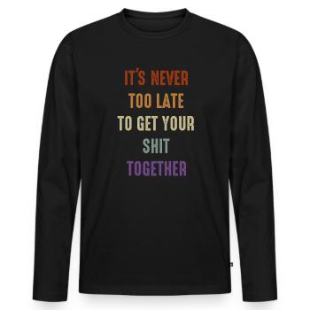 Positive Inspiration Men Women Funny Motivation - Men's Premium Organic Long Sleeve Shirt - black - Front - Nico (187cm)
