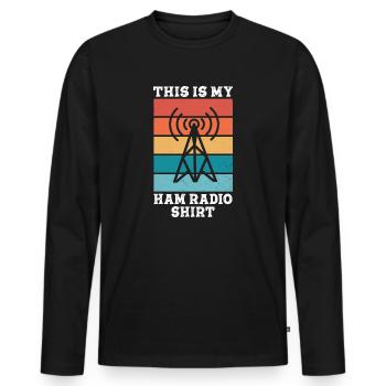 This Is My Ham Radio - Men's Premium Organic Long Sleeve Shirt - black - Front - Nico (187cm)