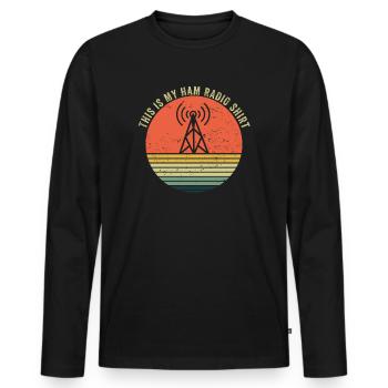This Is My Ham Radio - Men's Premium Organic Long Sleeve Shirt - black - Front - Nico (187cm)