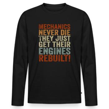 Mechaniker sterben niemals Auto-Enthusiast - Männer Premium Bio Langarmshirt - Schwarz - Vorne - Nico (187cm)